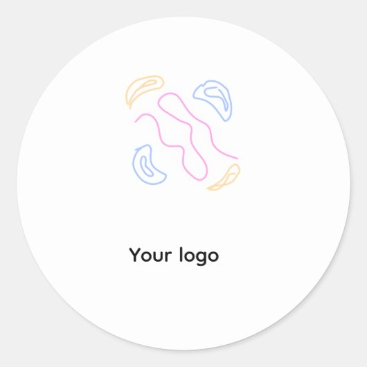 Simple minimal elegant custom logo here company ラウンドシール (正面)