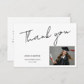 Simple Minimal Graduation Flat Thank You Card サンキューカード (正面/裏面)