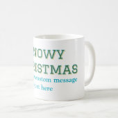 Simple minimal green happy holidays Christmas  コーヒーマグカップ (正面右)