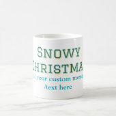 Simple minimal green happy holidays Christmas  コーヒーマグカップ (中央)