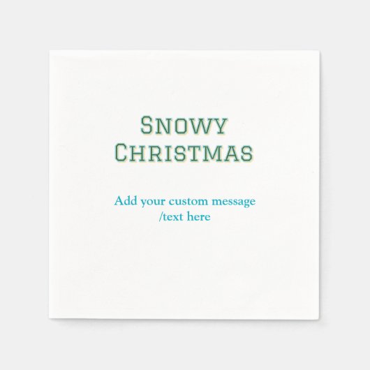 Simple minimal green happy holidays Christmas  スタンダードカクテルナプキン (正面)