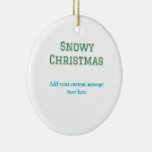 Simple minimal green happy holidays Christmas  セラミックオーナメント (右)