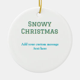 Simple minimal green happy holidays Christmas  セラミックオーナメント