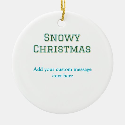 Simple minimal green happy holidays Christmas  セラミックオーナメント (正面)