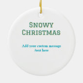 Simple minimal green happy holidays Christmas  セラミックオーナメント (裏面)