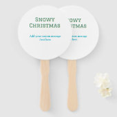 Simple minimal green happy holidays Christmas  ハンドファン (正面&裏面)