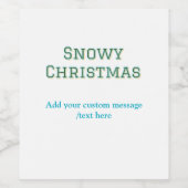 Simple minimal green happy holidays Christmas  ワインラベル (シングルラベル)