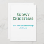 Simple minimal green happy holidays Christmas  招待状 (正面/裏面)