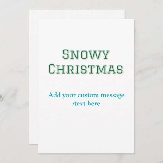 Simple minimal green happy holidays Christmas  招待状 (正面/裏面)