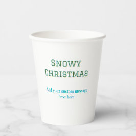 Simple minimal green happy holidays Christmas  紙コップ