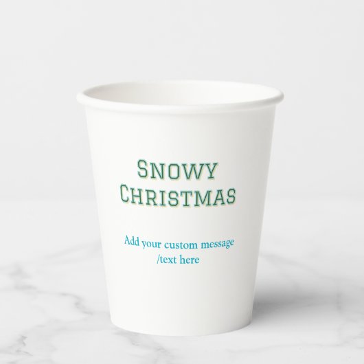 Simple minimal green happy holidays Christmas  紙コップ (正面)