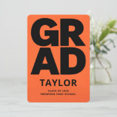 Simple Minimal High School Graduate Graduation 招待状 (スタンド正面)