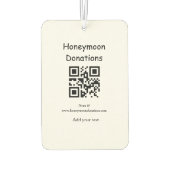 Simple minimal honeymoon donations wedding q r cod カーエアーフレッシュナー (裏面)