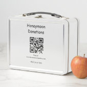 Simple minimal honeymoon donations wedding q r cod メタルランチボックス (インサイチュ)