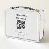 Simple minimal honeymoon donations wedding q r cod メタルランチボックス (裏面)