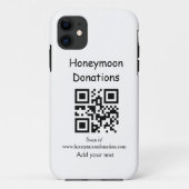Simple minimal honeymoon donations wedding q r cod Case-Mate iPhoneケース (裏面)