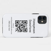 Simple minimal honeymoon donations wedding q r cod Case-Mate iPhoneケース (裏面(横))