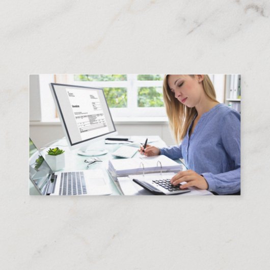 Simple Minimal Modern Professional Logo Photo 名刺 (裏面)