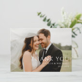 Simple Minimal Modern Wedding Photo サンキューカード (スタンド正面)