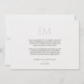 Simple Minimal Modern Wedding Photo サンキューカード (裏面)