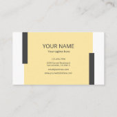 Simple Minimal Modern Yellow Black Line Frame 名刺 (裏面)