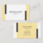 Simple Minimal Modern Yellow Black Line Frame 名刺 (正面/裏面)