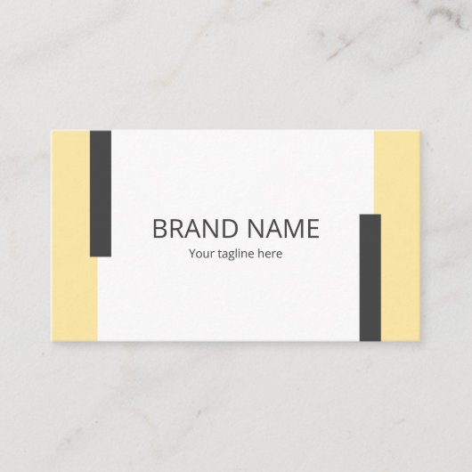Simple Minimal Modern Yellow Black Line Frame 名刺 (正面)
