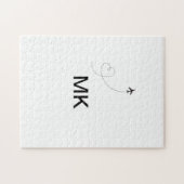 Simple minimal monogram add text travel plane phot ジグソーパズル (横)
