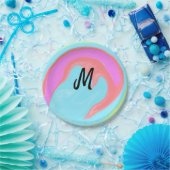 simple minimal monogram logo personalized baking   ペーパープレート (パーティー)
