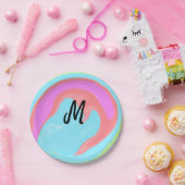 simple minimal monogram logo personalized baking   ペーパープレート (パーティー)