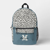 Simple Minimal Monogram Name Backpack プリントバックパック (正面)