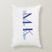 simple minimal monogram personalized name blue ret アクセントクッション (正面(垂直))