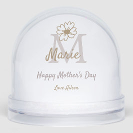 simple minimal mother's day monogram golden gray f