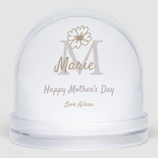 simple minimal mother's day monogram golden gray f (正面)