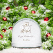 simple minimal mother's day monogram golden gray f (クリスマス)