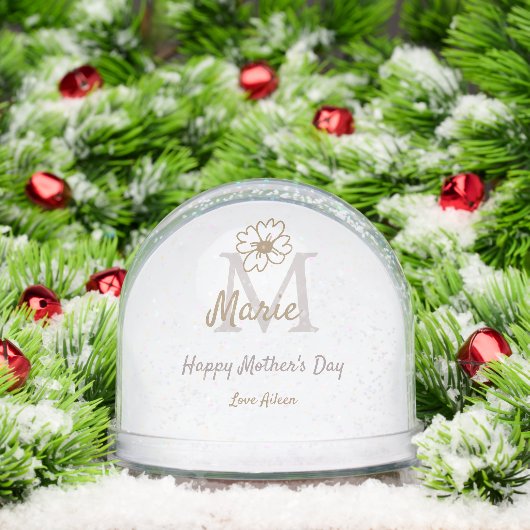 simple minimal mother's day monogram golden gray f (クリスマス)