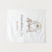 simple minimal mother's day monogram golden gray f タペストリー (正面(横))