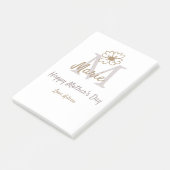 simple minimal mother's day monogram golden gray f ポストイット (アングル)