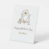 simple minimal mother's day monogram golden gray f 台座サイン (正面)