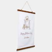 simple minimal mother's day monogram golden gray f 吊り下げ型タペストリー (傾斜あり)