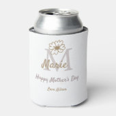 simple minimal mother's day monogram golden gray f 缶クーラー (缶正面)