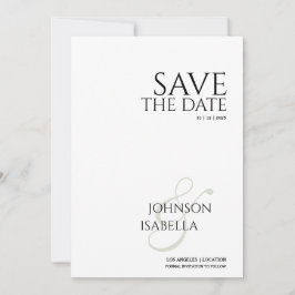 Simple minimal Photo Save the Date Card 招待状
