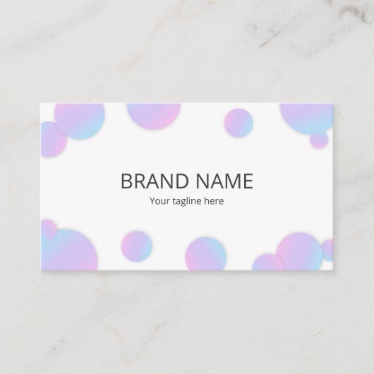 Simple Minimal Pink Blue Purple Gradient Dot Frame 名刺 (正面)