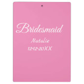 Simple minimal pink bridesmaid add name year text  クリップボード (裏面)