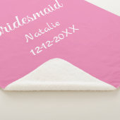Simple minimal pink bridesmaid add name year text  シェルパブランケット (3/4)