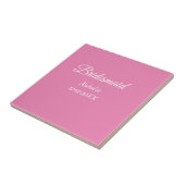 Simple minimal pink bridesmaid add name year text タイル (側面)