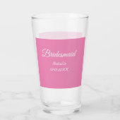 Simple minimal pink bridesmaid add name year text  タンブラーグラス (裏面)