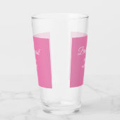 Simple minimal pink bridesmaid add name year text  タンブラーグラス (左)