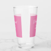 Simple minimal pink bridesmaid add name year text  タンブラーグラス (右)