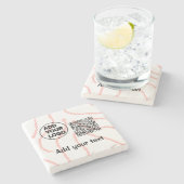 Simple minimal q r code add logo scan code name  t ストーンコースター (横)